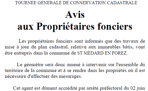 Mise à jour du cadastre 2024
