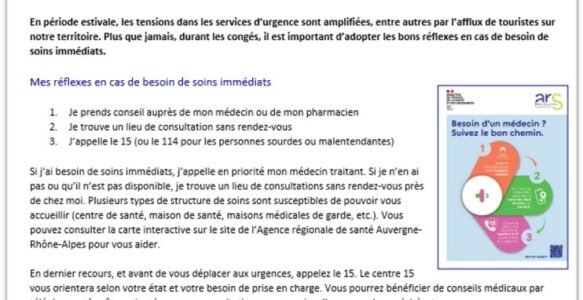 Accès aux soins durant la période estivale