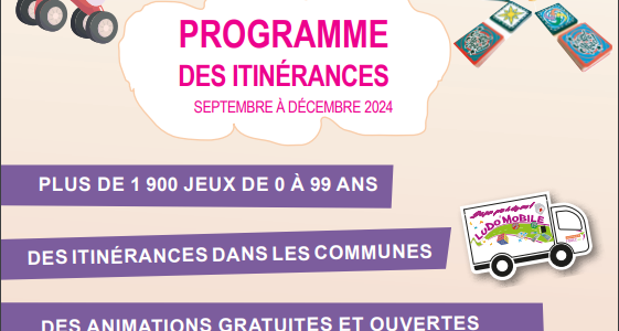 Ludothèque intercommunale de la CC Forez-Est : Programme des itinérances
