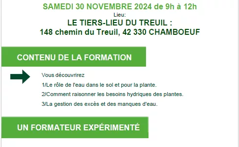 Formation sur la gestion de l’eau au jardin