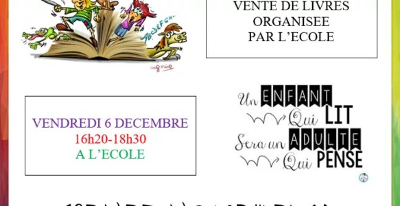 VENTE DE LIVRES ORGANISEE PAR L’ECOLE