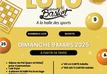 Loto du Club St Médard Basket : 9 mars 2025