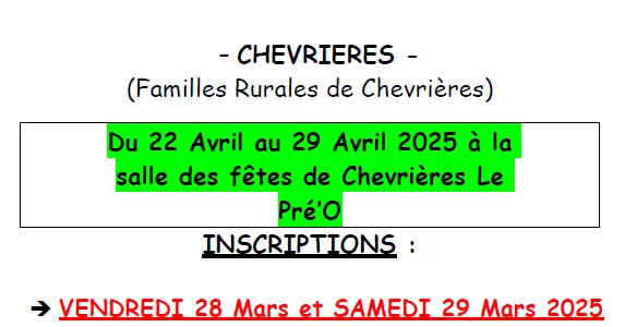 Centre de loisirs Chevrières – Vacances avril 2025