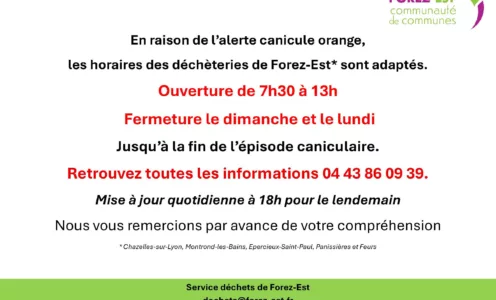 ALERTE CANICULE ORANGE – Les horaires des déchèteries sont adaptés
