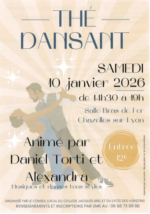 Thé dansant Chazelles-sur-Lyon : 10 janvier 2026