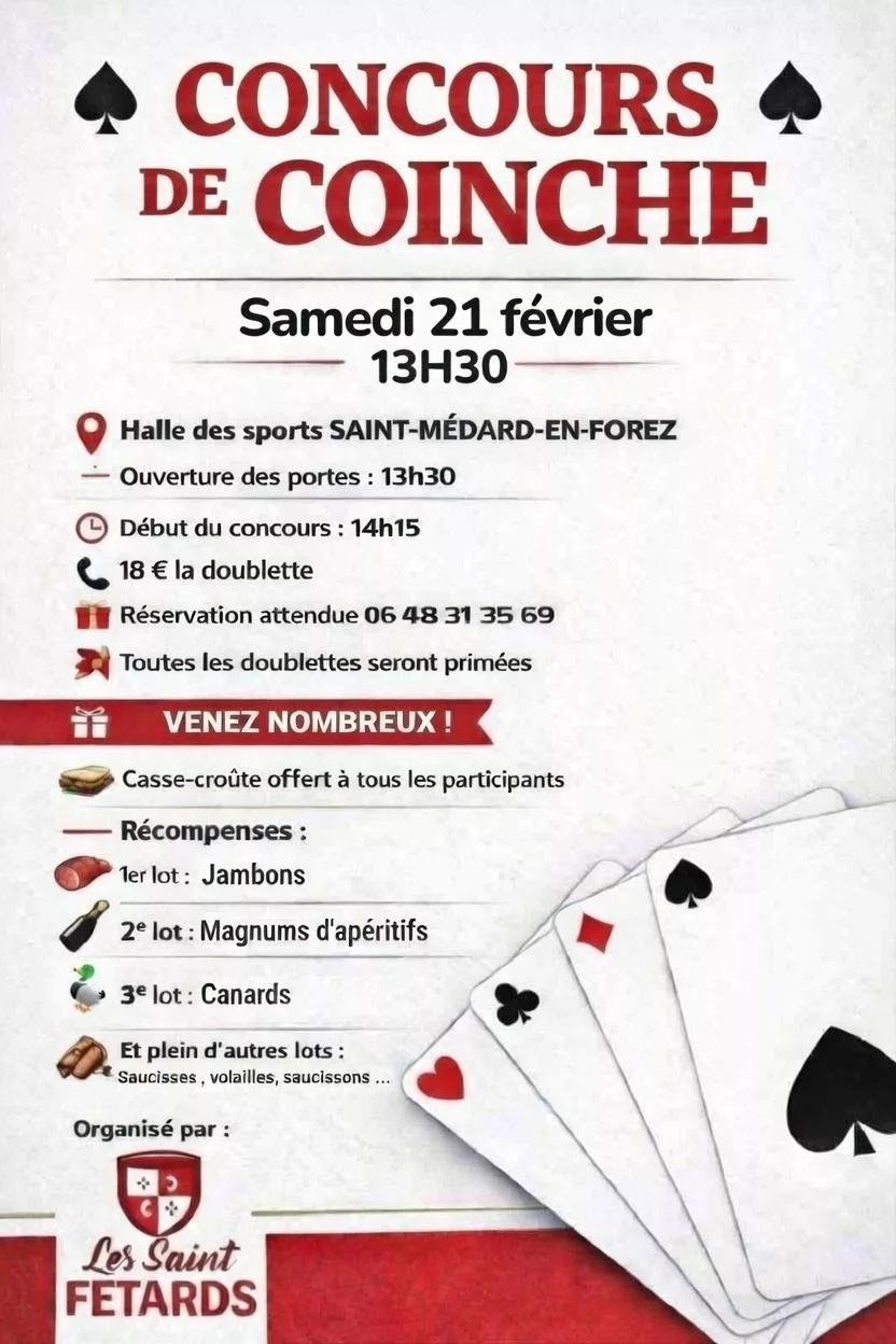 Concours de coinche organisé par Les Saint FETARDS