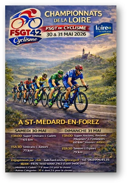 Les Championnats de la Loire de cyclisme ont besoin de vous