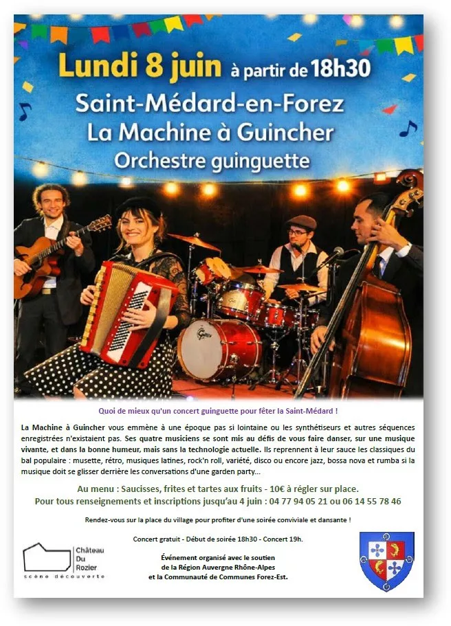 Soirée guinguette- Concert gratuit – Lundi 8 juin 2026