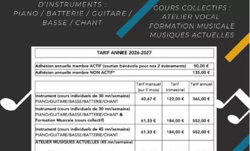 Ecole de MUsique Saint-Médard Aveizieux : RENTRÉE 2026 / 2027