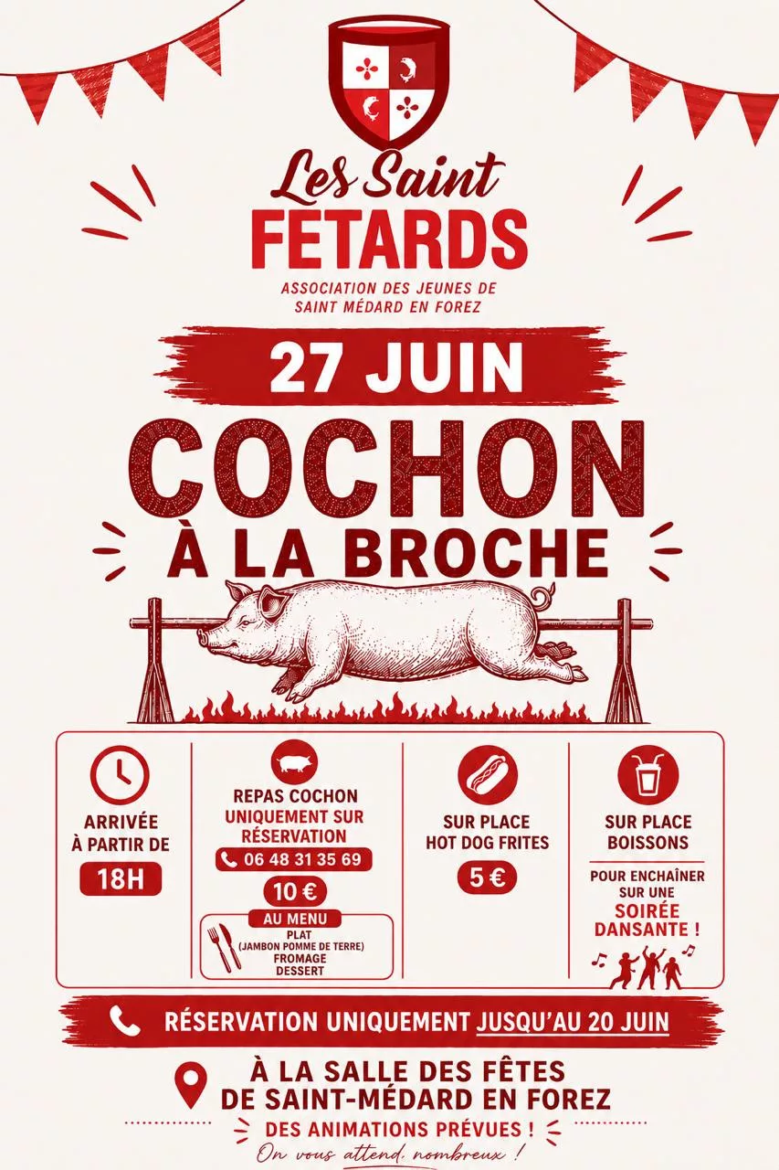 « Cochon à la broche » des SAINT-FÊTARDS le samedi 27 juin 2026