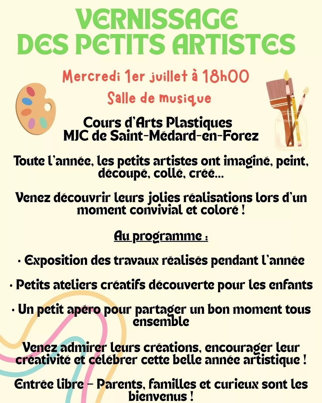 Vernissage des petits Artistes de la MJC de Saint Médard en Forez