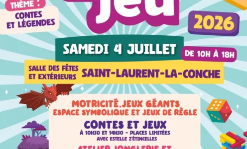 Fête du jeu à St-Laurent-la-Conche le Samedi 4 juillet 2026