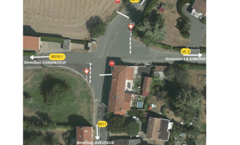 Modifications de carrefours sur la commune d’AVEIZIEUX