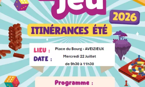 Fête du jeu à AVEIZIEUX mercredi 22 juillet 2026