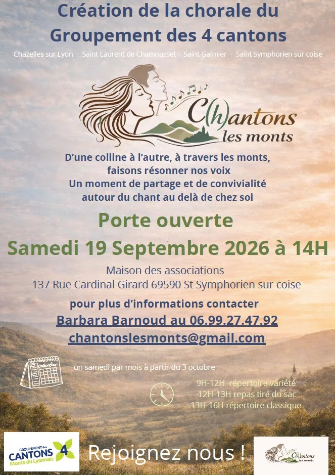 Création d&rsquo;une chorale – Groupement des 4 cantons