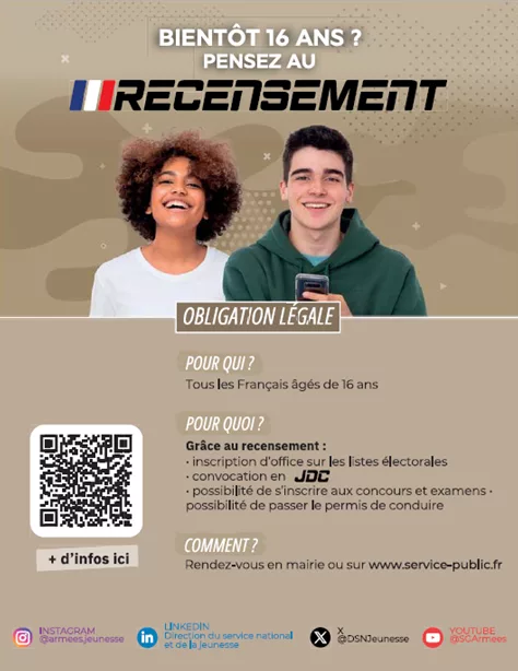 Recensement citoyen : dès 16 ans !