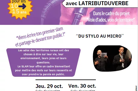 Ateliers de SLAM POÉSIE : jeudi 29 octobre 2026